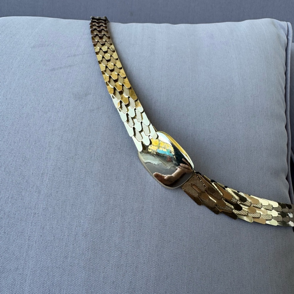 80’s Vintage Gold Tone Metal Waist Belt - Picture 2 of 6